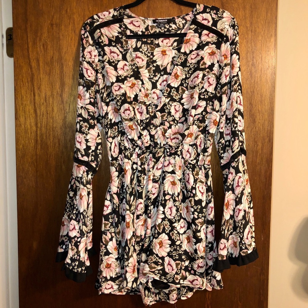 Floral Bell Sleeve Romper